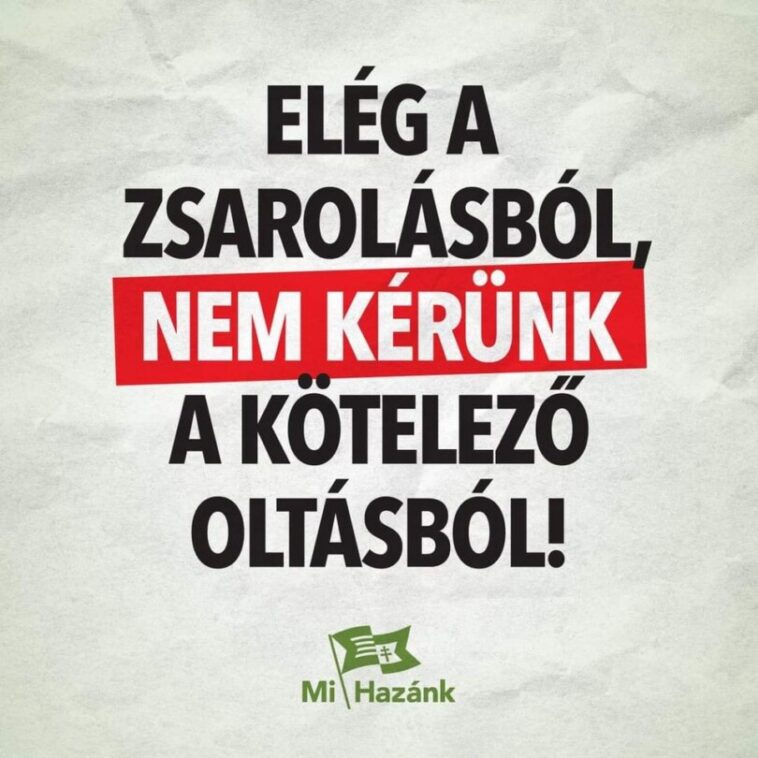 Győrben tüntet a kötelező oltások ellen a Mi Hazánk