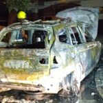 Kigyulladt egy BMW Óbudán, a közeli Spar üzlet is megrongálódott