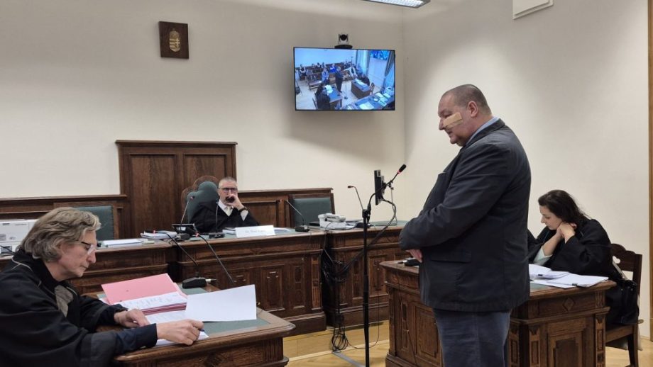 Németh Szilárd hatalmas ragtapasszal a szeme alatt tett vallomást a bíróságon